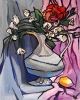 Flowers in a vase. Cubist stylization.