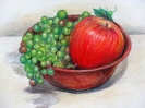 Apple and grapes